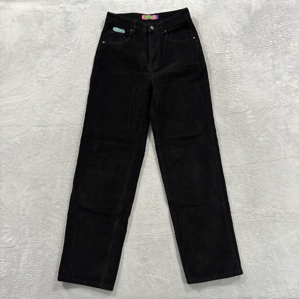Empyre Tori Corduroy Pants Women's 30 Waist High Rise Black Y2K Skater Baggy